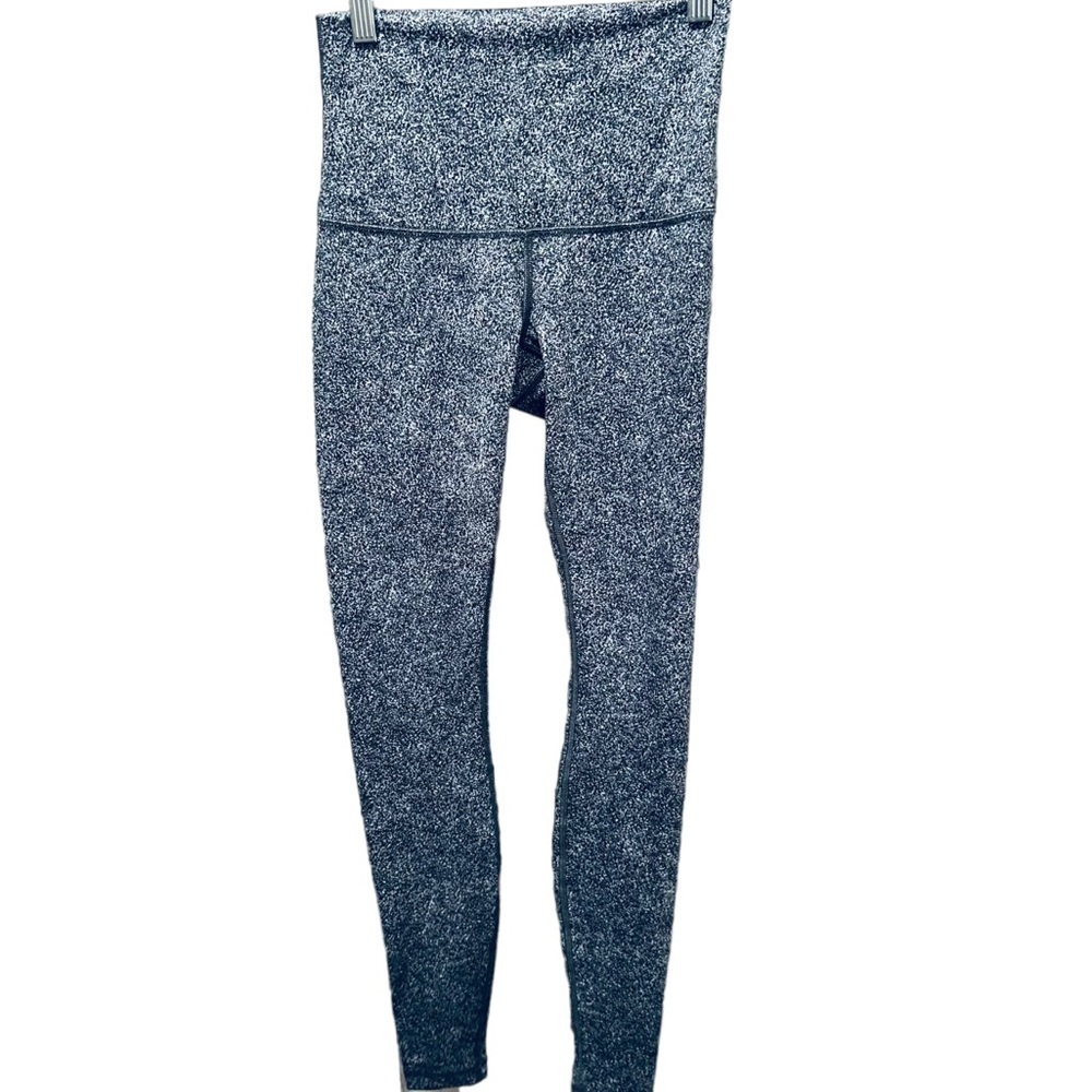 Lululemon High Waist Wunder Under Pant Size 4 Grey black dot speckled 6873